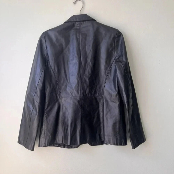 Elements By Vakko Women's Size Medium Jacket Black Leather Long Sleeve - Picture 4 of 4